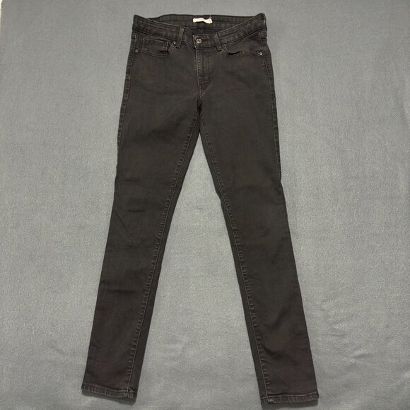 Levi's 711 Skinny Jeans Women's Size 30x30 Black Tab Dark Wash cotton blend - Picture 12 of 16